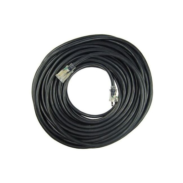 SJTW Outdoor Extension Cord, 12 AWG 1 Outlet, 5-15R, Black, PVC, 5-15P, 100ft