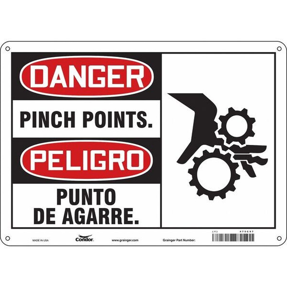 Condor Safety Sign,10 inx14 in,Polyethylene 475C97 Condor Safety Sign,10 inx14 in,Polyethylene 475C97