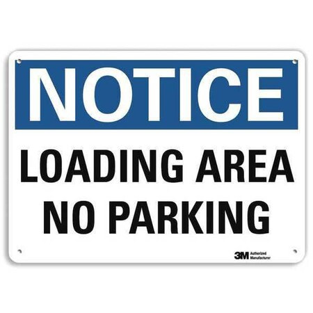 Loading Zone No Parking Sign, 14" W, 10" H, English, Recycled Plastic, White