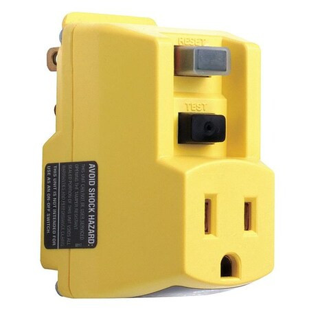 Manufacturer Varies Plug-In GFCI, Ylw, 15A, 5-15P, Indoor, 120VAC 5YL43