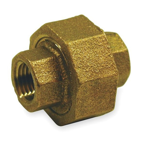 Union Red Brass Union, 1/4 in Female NPT X 1/4 in Female NPT