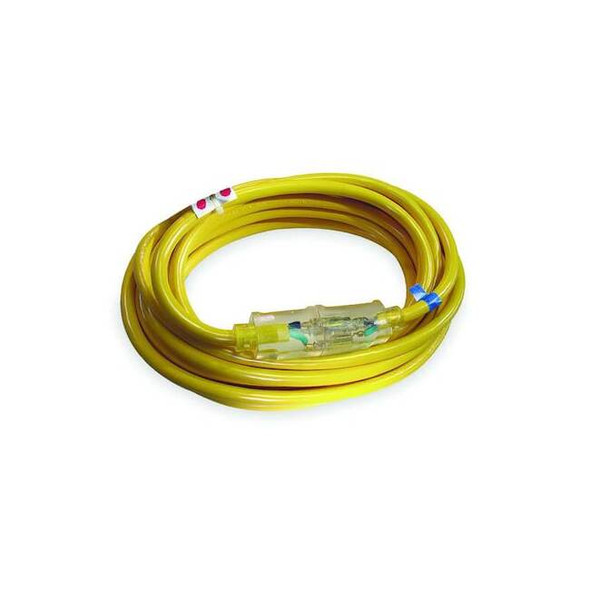 SJTOW Extension Cord, 16 AWG 1 Outlet, 5-15R, Yellow, PVC, 5-15P, 50ft