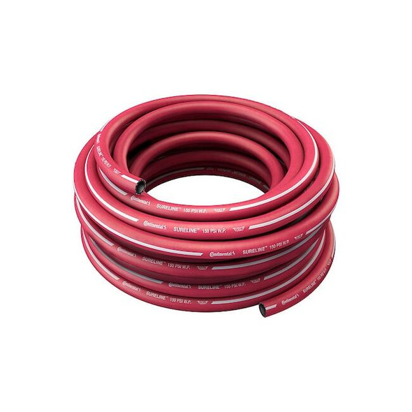 Continental 1 in ID x 50 ft L Garden Hose, EPDM Tube, Red CWR100-50