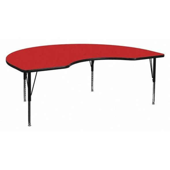 Flash Furniture Table,Kidney Shp,Red,48x96" XU-A4896-KIDNY-RED-H-P-GG Flash Furniture Table,Kidney Shp,Red,48x96" XU-A4896-KIDNY-RED-H-P-GG
