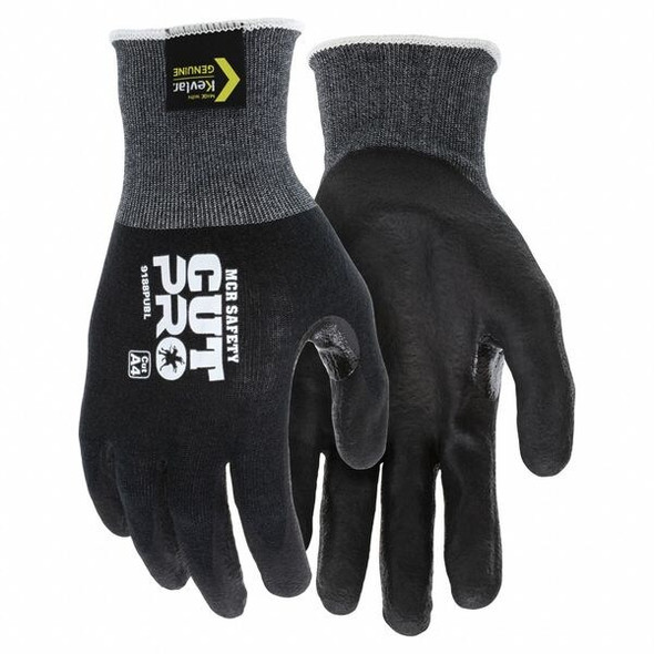 Mcr Safety Coated Gloves,Finished,Knit,L/9,PR 9188PUBL Mcr Safety Coated Gloves,Finished,Knit,L/9,PR 9188PUBL