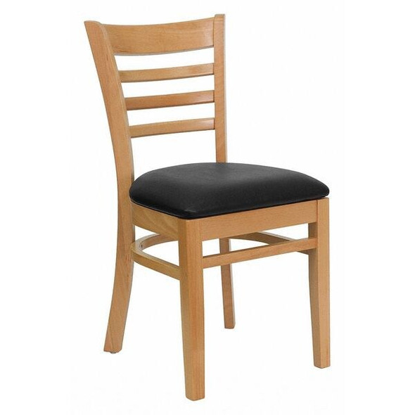 Hercules Restaurant Chair, Wood Back, 17-1/4 in W 20" L 33-3/4" H, Vinyl Seat