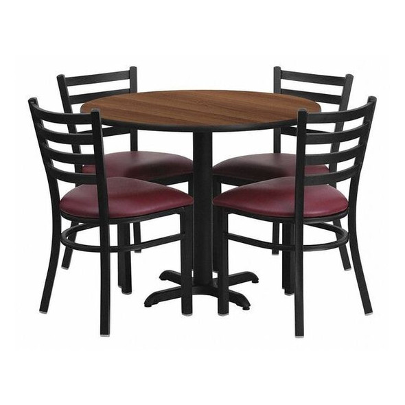 Flash Furniture Round Table Set, Laminate Top, Wood Grain HDBF1008-GG