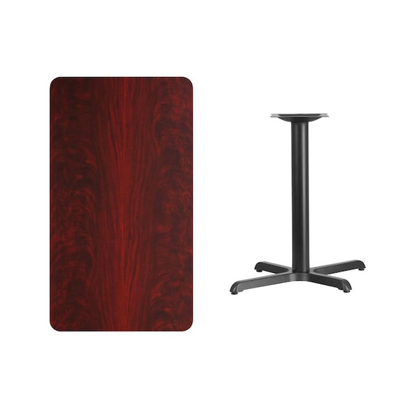 Rectangle Laminate Table, 24" W, 42" L, 31.125" H, Laminate Top, Wood Grain