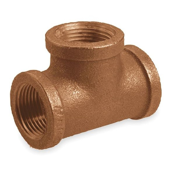 Tee Red Brass Tee, 1/2 in Female NPT X 1/2 in Female NPT