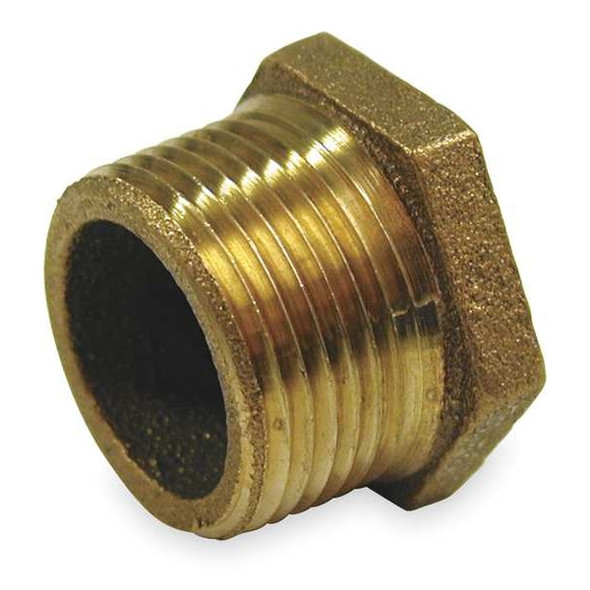 Hex Bushing Red Brass Hex Bushing, 1 in Male NPT X 3/4 in Female NPT