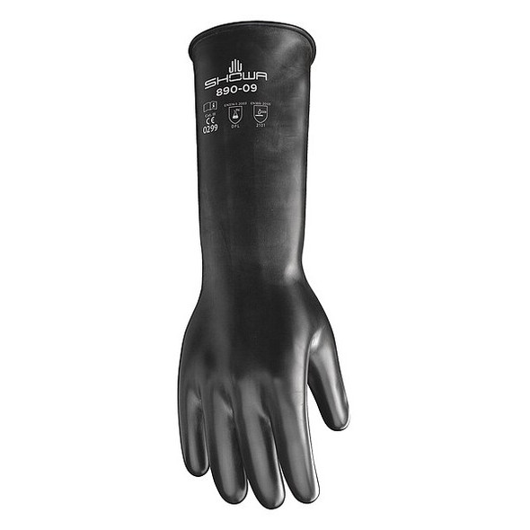 Chemical Resistant Gloves, Butyl, Viton(R), Smooth Full, Beaded, Black, 10, 1 PR