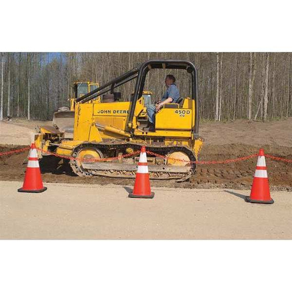 Mr. Chain Traffic Cone Kit for Plastic Chain Barrier, Polyethylene, 28 in Height, Orange 93280-6