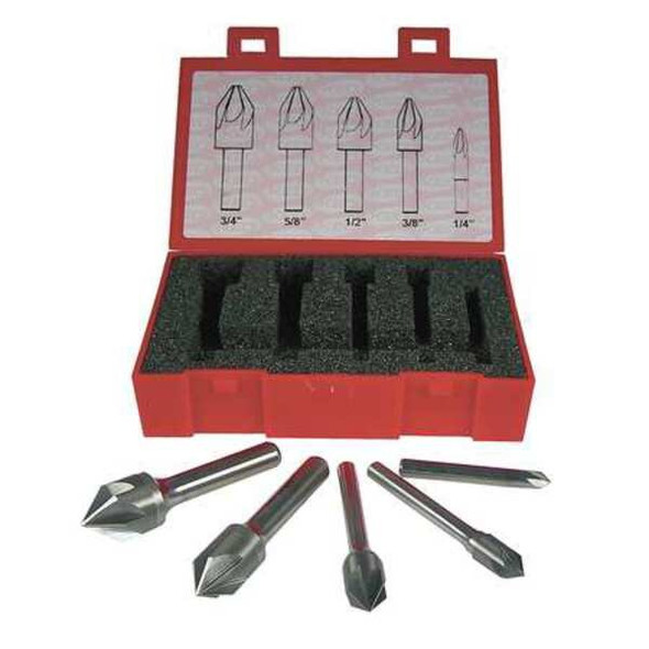 Keo 5 piece set 82 deg Six Flute Carbide Countersink 919-001-032