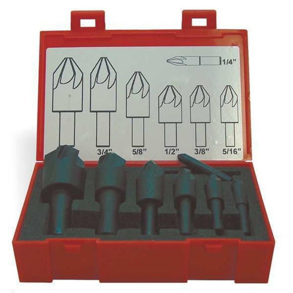 Keo 5 piece set 82 deg Six Flute Carbide Countersink 919-001-032