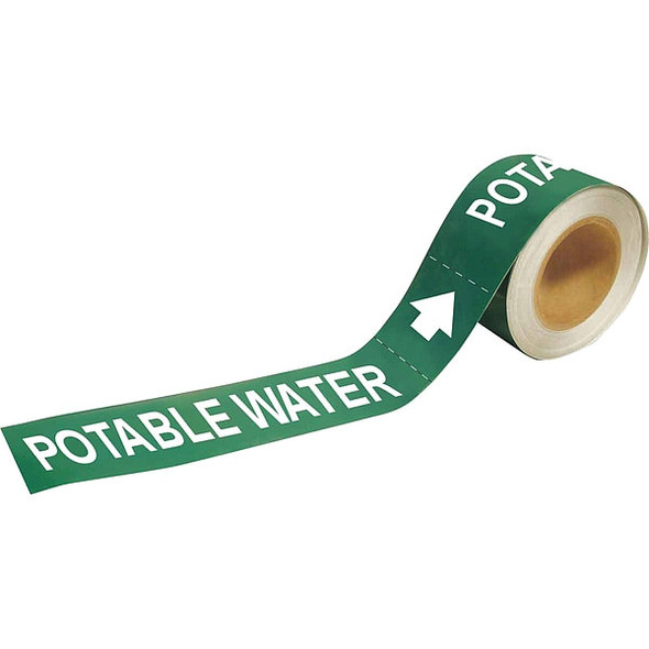 Brady Pipe Marker,Potable Water,2 In.H 73917