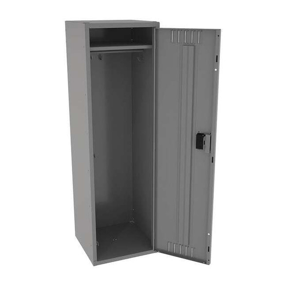 Wardrobe Locker, 18 in W, 18 in D, 60 in H, (1) Tier, (1) Wide, Medium Gray