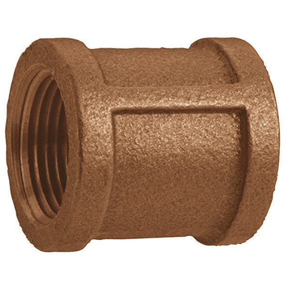 Coupling Red Brass Coupling, 2 in Female NPT X 2 in Female NPT