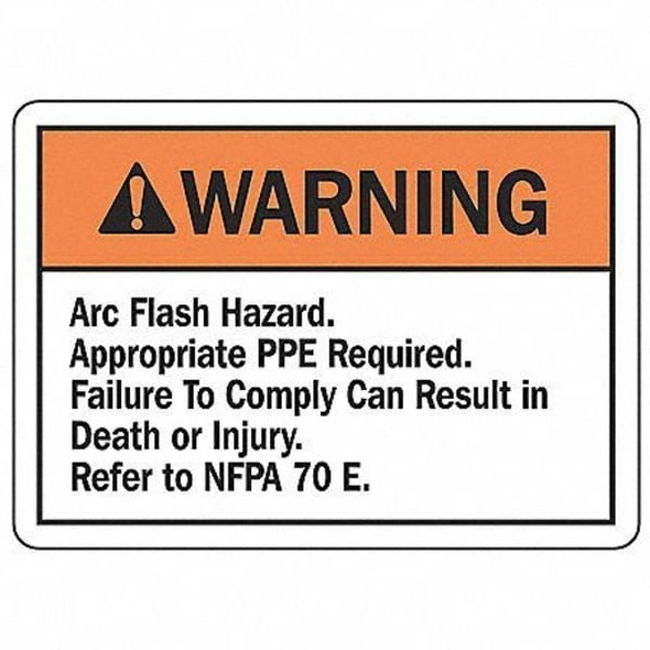 Machine/Equipment Label, 5 in Height, 7 in Width, Polyester, Horizontal Rectangle, English