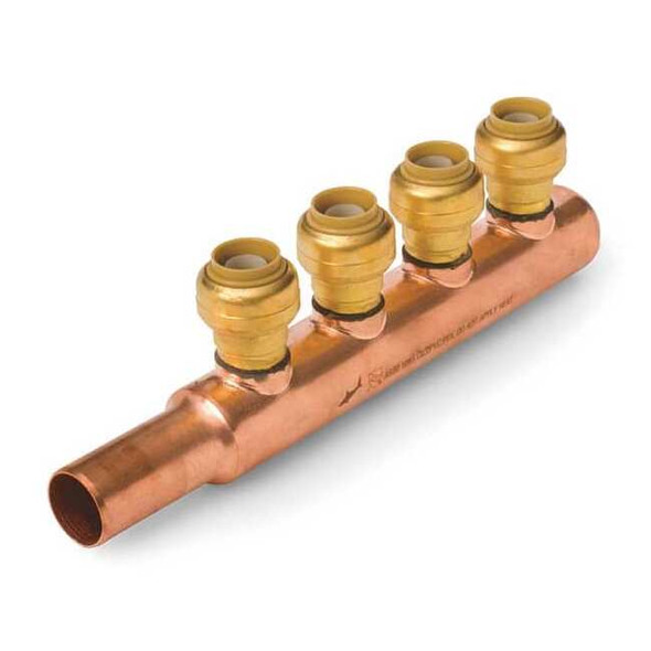 Sharkbite Push Fit Manifold,LF CU,Push Fit,1 In. W 22998LF