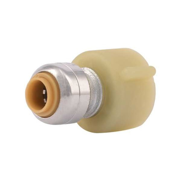 Sharkbite Push-Fit Adapter Fitting, 1/4 in Tube Size, Brass, Brass U3531LF