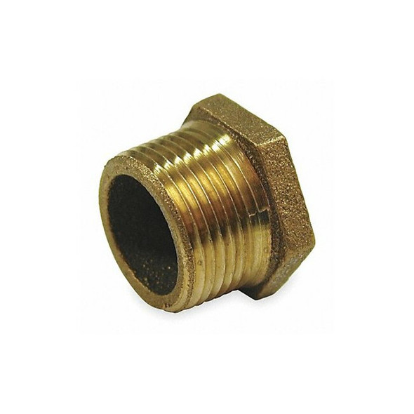 Hex Bushing Red Brass Hex Bushing, 1 in Male NPT X 1/2 in Female NPT