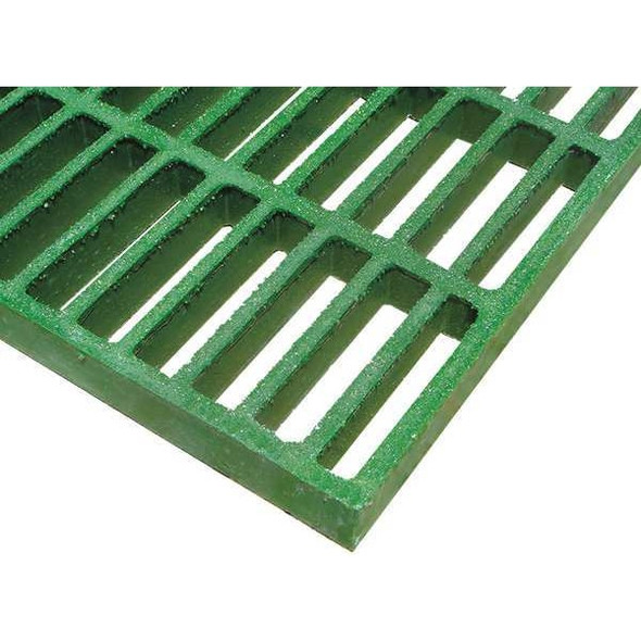 Fiberglass Molded Grating, 36 in Span, Grit-Top Surface, Corvex Resin, Green