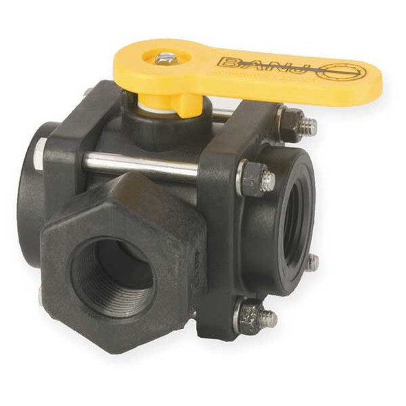 Banjo 1" FNPT Polypropylene Ball Valve 3-Way Union V100SL