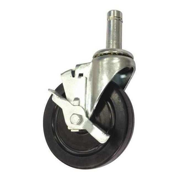 Manufacturer Varies Swivel Stem Caster Brake,Rubber 5",280 lb.,Black 1ZTJ2