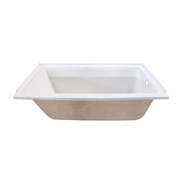 XVTPN603020R 60" Acrylic DropIn Tub w/Re, 60" L, 30" W, White, Acrylic, Right