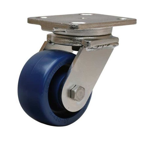 Hamilton Plate Caster,Swivel,Poly,4 in.,750 lb.,Blu S-WHS-4UYSB
