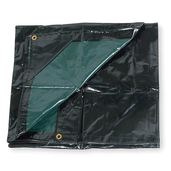 Manufacturer Varies Standard Duty Tarp, 5 ft 6 in x 7 ft 6 in, 15 Mil, Black, Vinyl 2ZJ56