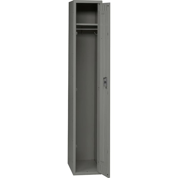 Tennsco Wardrobe Locker, 12 in W, 18 in D, 72 in H, (1) Tier, (1) Wide, Medium Gray STS-121872-AMG