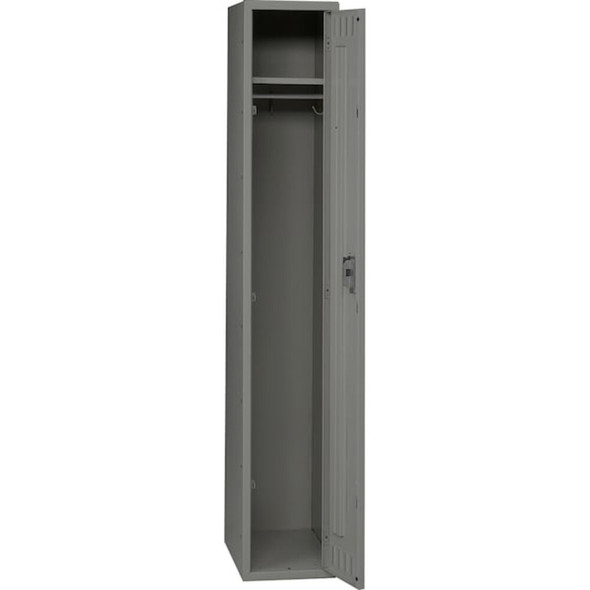 Wardrobe Locker, 12 in W, 18 in D, 72 in H, (1) Tier, (1) Wide, Medium Gray  STS-121872-AMG