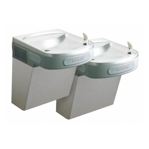On-Wall Two-Level Drinking Fountain, 2 Level, 19 in D, 25 5/16 in H, 36 3/4 in W
