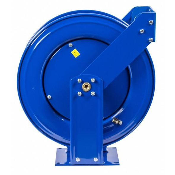 Spring Return Hose Reel, 1/2 in Hose Diameter, 100 ft Length, 300 psi Max. Pressure, Brass, Blue