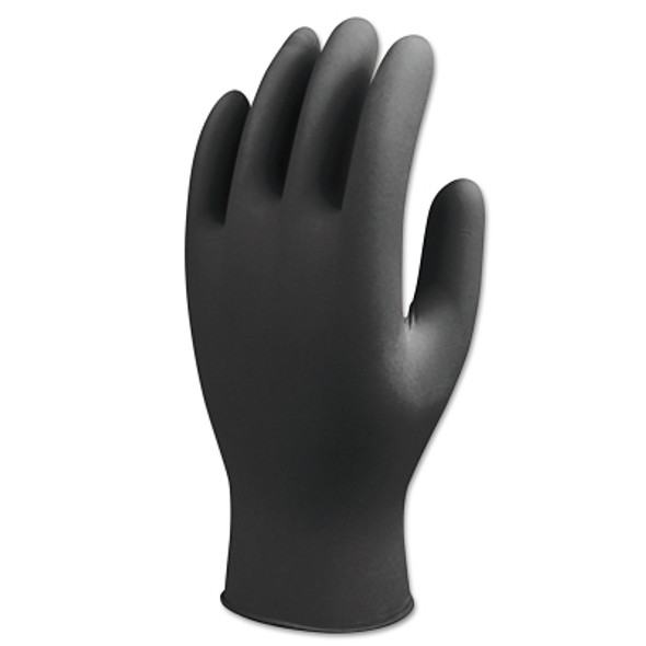 7700 Series Nitrile Gloves, Rolled Cuff, X-Large, Black