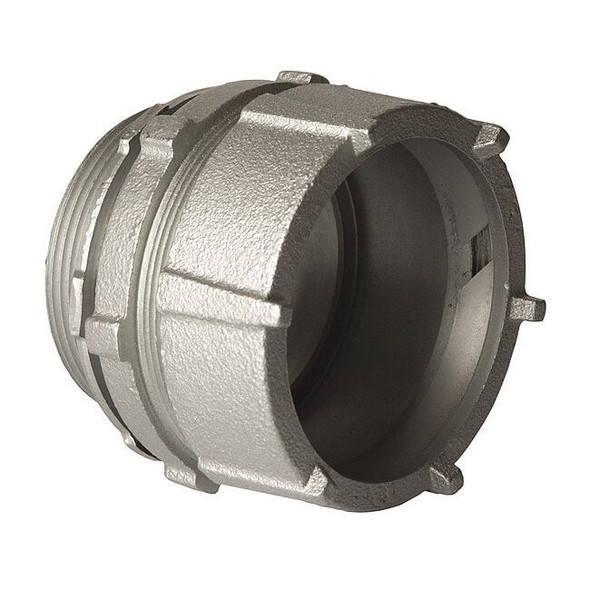 IMC/Rigid Grounding Connector, 4 in, Compression, Steel, Zinc Plated, Gray