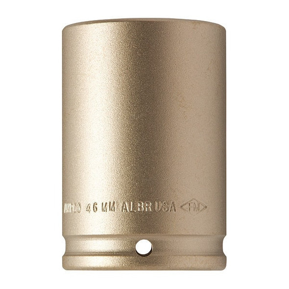 Ampco Safety Tools 1/2 in Drive Impact Socket 1 7/16 in Size Hex Deep Depth, Natural DWI-1/2D1-7/16