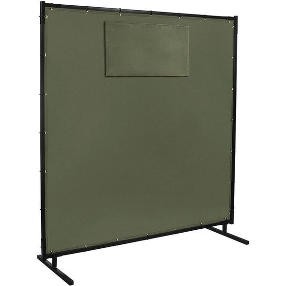 Welding Screen With Window, Vinyl, 8 ft. W., 6 ft. H., 12 oz/sq yd, 350 Degrees F Withstand Temp.