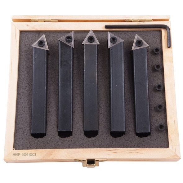 Hhip 1/2" 5 Piece Indexable Carbide Turning Tool Set 2003-0003