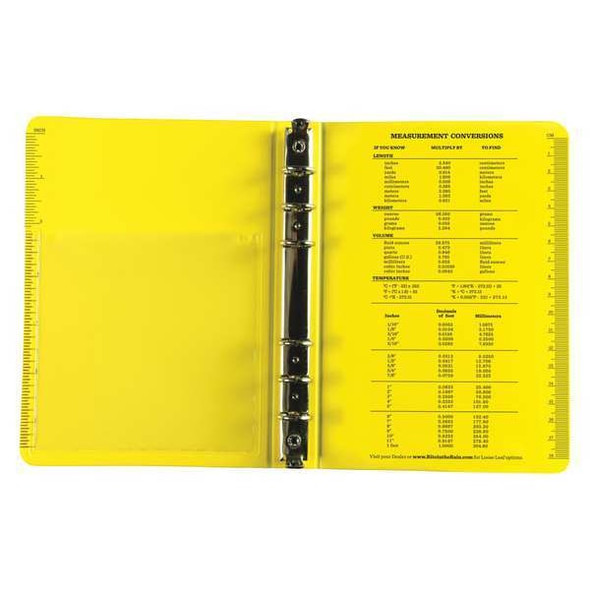 Manufacturer Varies 1/2" Six Ring Field Round Binder, Yellow/Silver 200