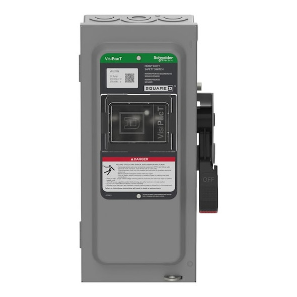 Schneider Electric Safety Switch, Fusible, 3PST, Three Phase, NEMA 1, Indoor, Steel VH321N