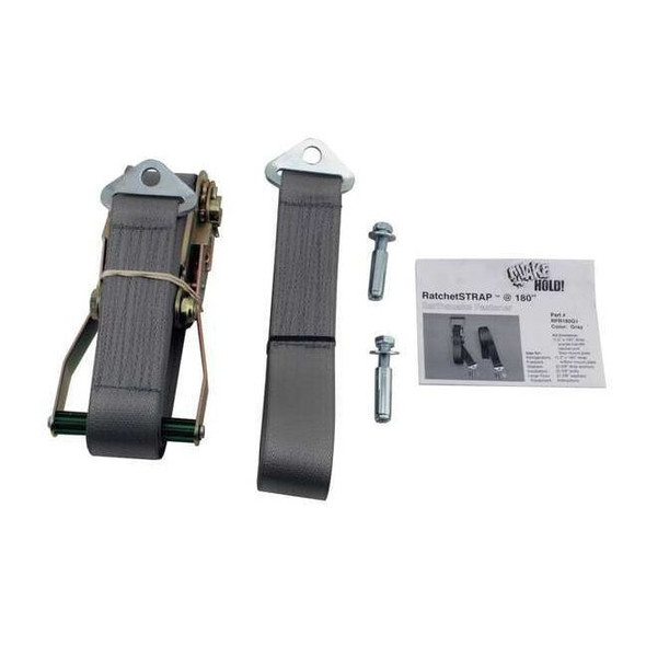 Quakehold! Ratchet Strap,180 In,Gray RF.R180.G.1