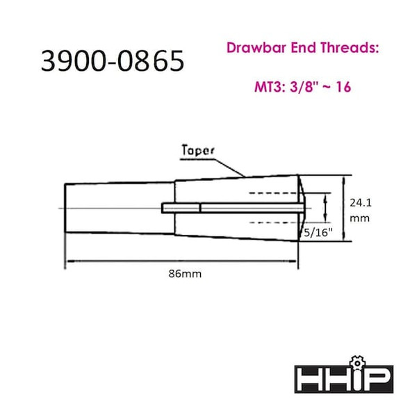 Hhip MT3 5/16" Round Collet 3900-0865