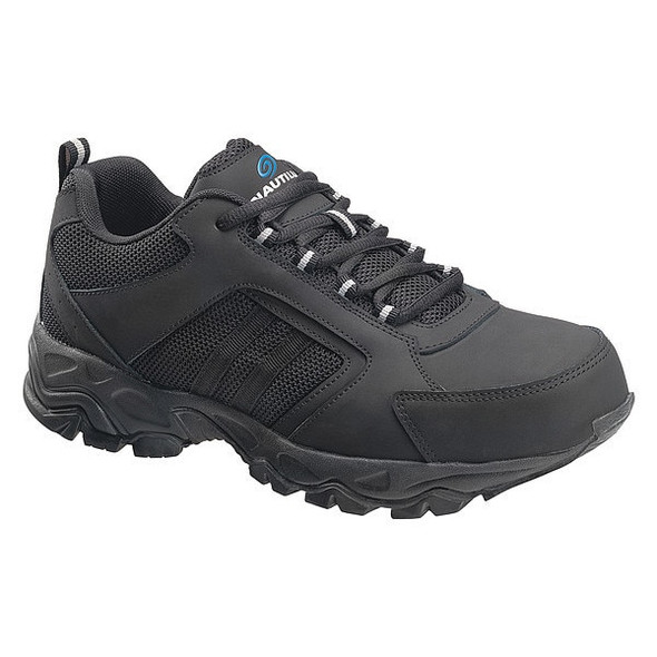 Men's Athletic Shoe, 7 Leather, Mesh Upper, Steel Toe, 3 in H, Black, N2102