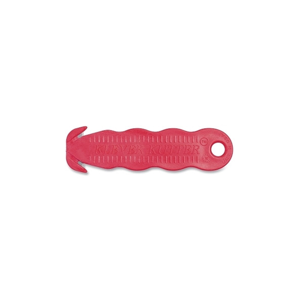 Klever Kutter Safety Cutter, 4-5/8 in L, Straight Blade, Steel, Plastic, Red