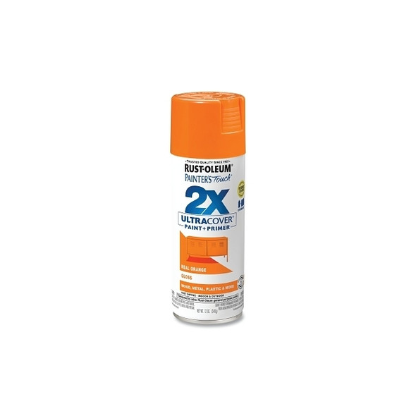 Painter's Touch® 2X Ultra Cover® Gloss Spray Paints + Primer, 12 oz, Aerosol Can, Real Orange