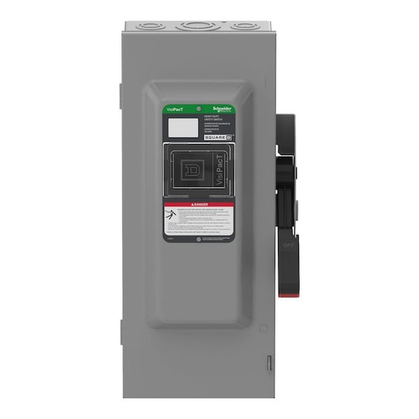 Schneider Electric Safety Switch, Fusible, 3PST, Three Phase, NEMA 1, Indoor, Steel VH363