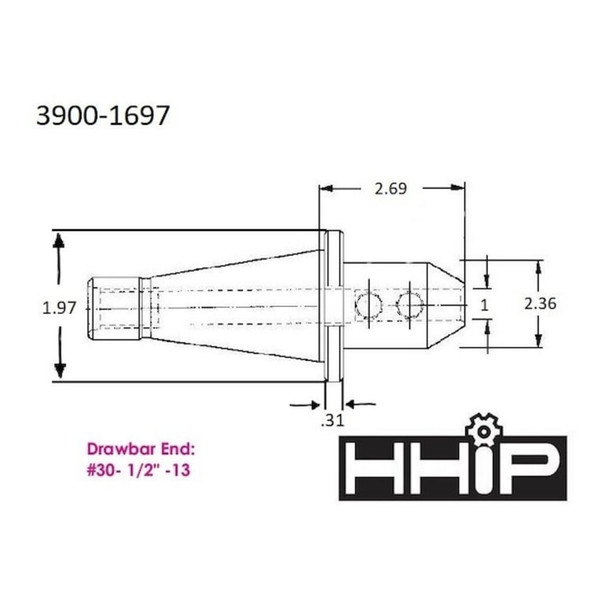 Hhip No 30 NMTB X 1" End Mill Holder 3900-1697