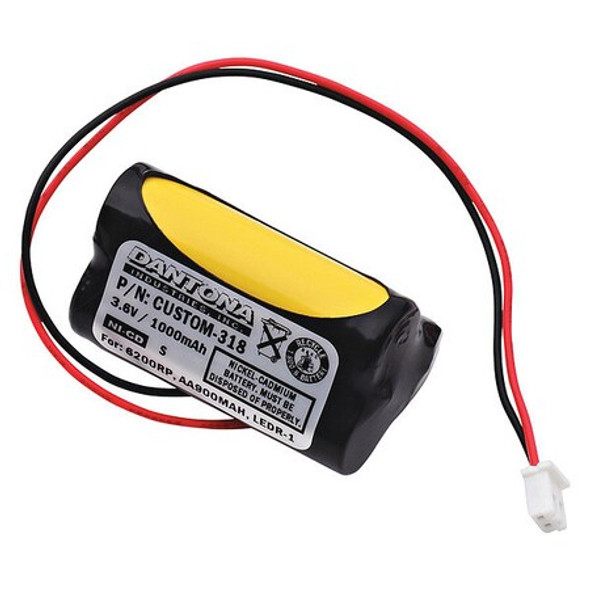Dantona Battery,3.6V,Nickel Cadmium Dantona CUSTOM-318